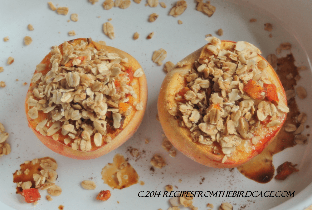 Granola topped Roasted Peaches