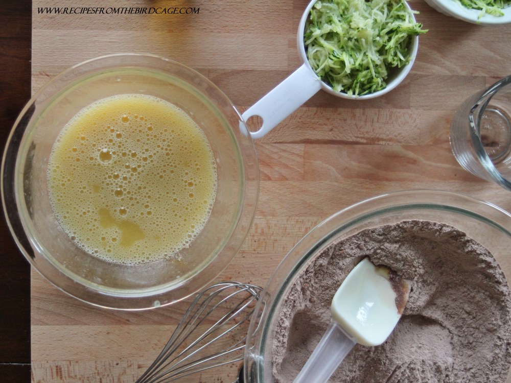 In a separate bowl, whisk together your wet ingredients.