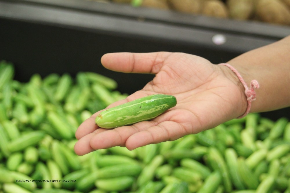 I saw these cute, little veggies called tindora. So cute! So tiny!