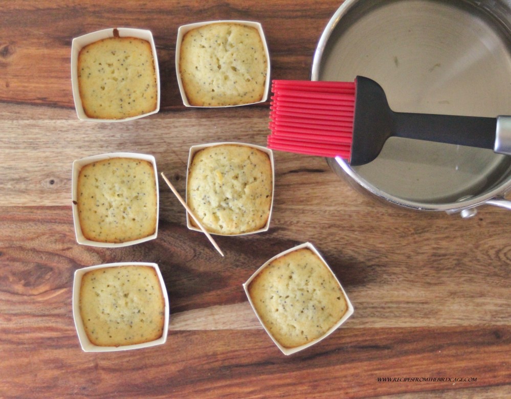 Using a toothpick, stab the tops of the muffins all over.