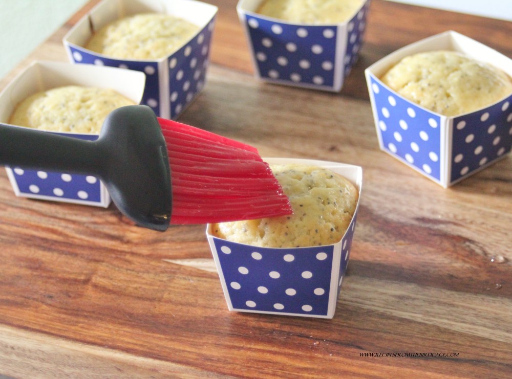 Brush the slightly cooled glaze over the tops.